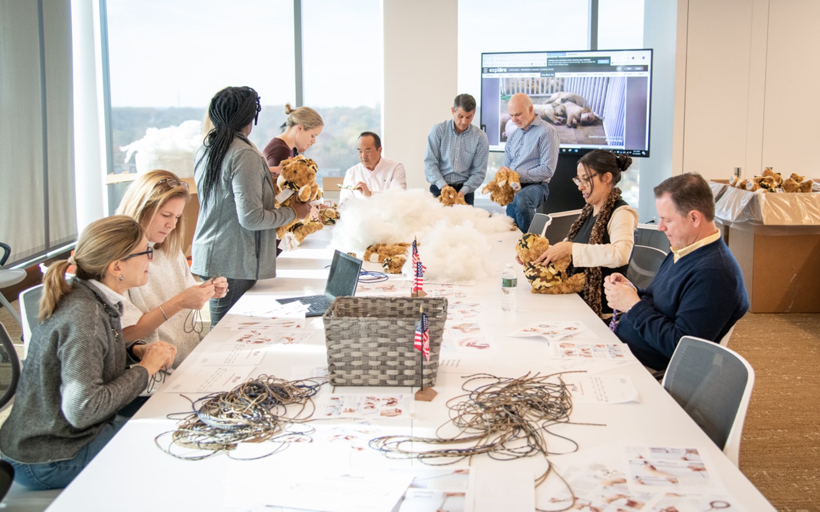 Volunteers assembled Battalion Buddy Bears, made paracord bracelets and wrote letters of gratitude