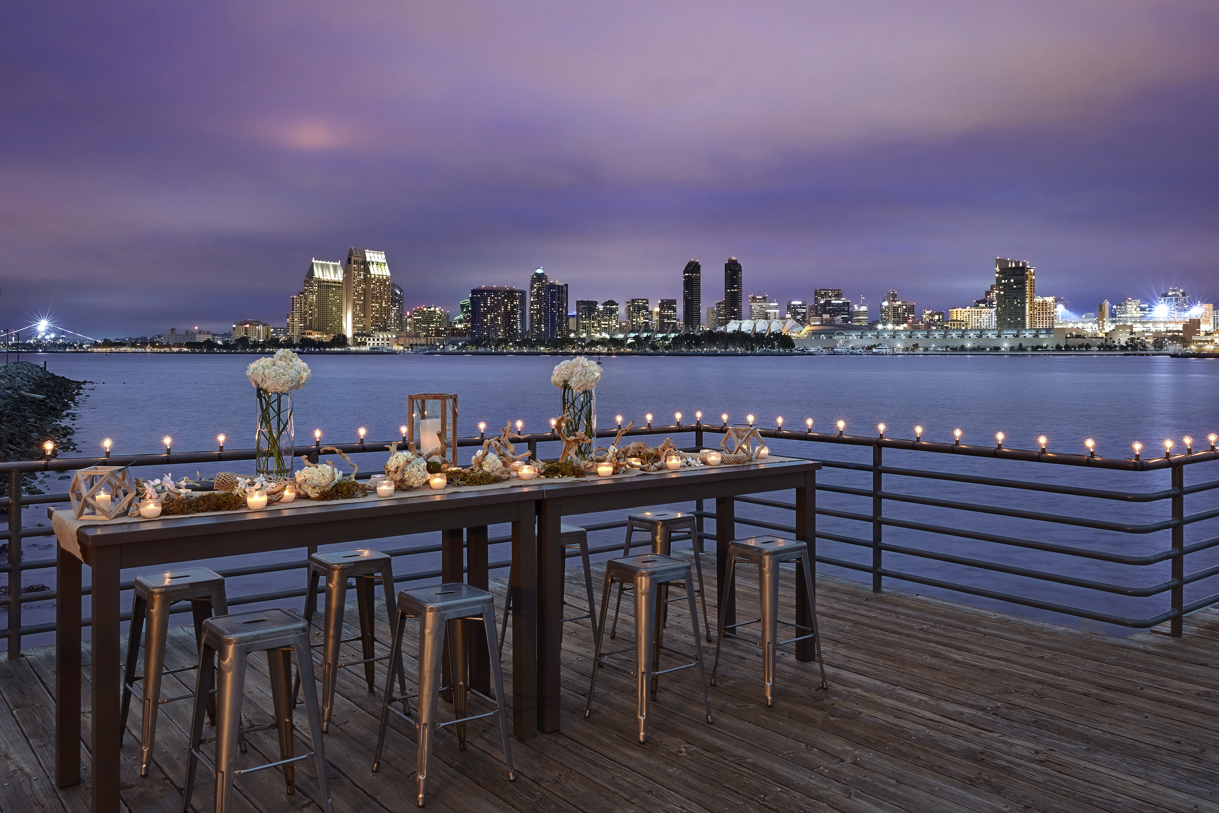 Coronado Pier overlooking San Diego skyline and San Diego Bay